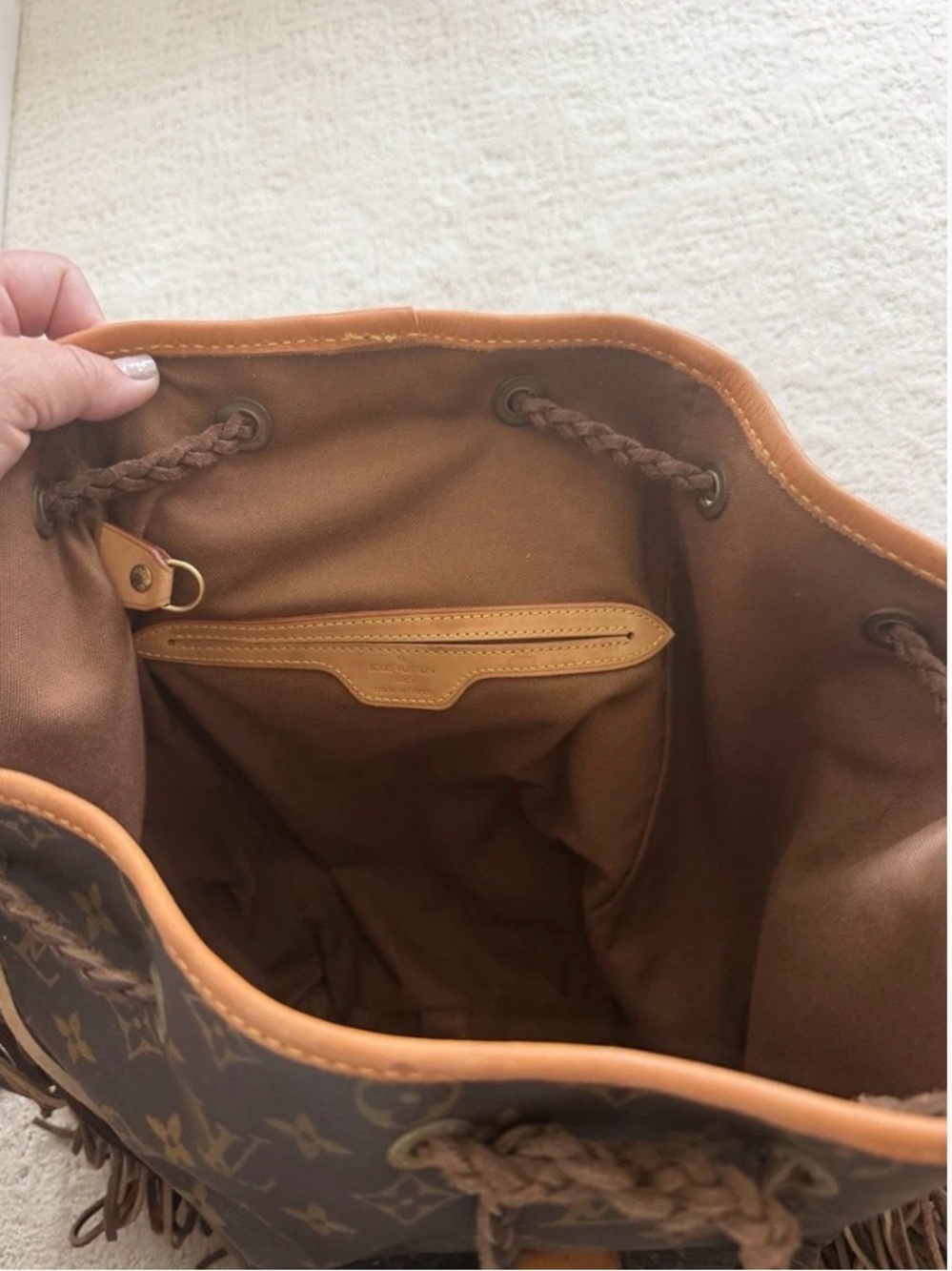 Authentic Louis Vuitton Custom Vintage Boho Western Fringe Bag - Picture 2 of 3